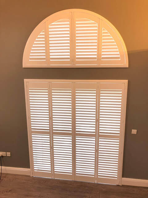 Special Shape Shutters for Large Bedroom Window in Gillingham, Kent